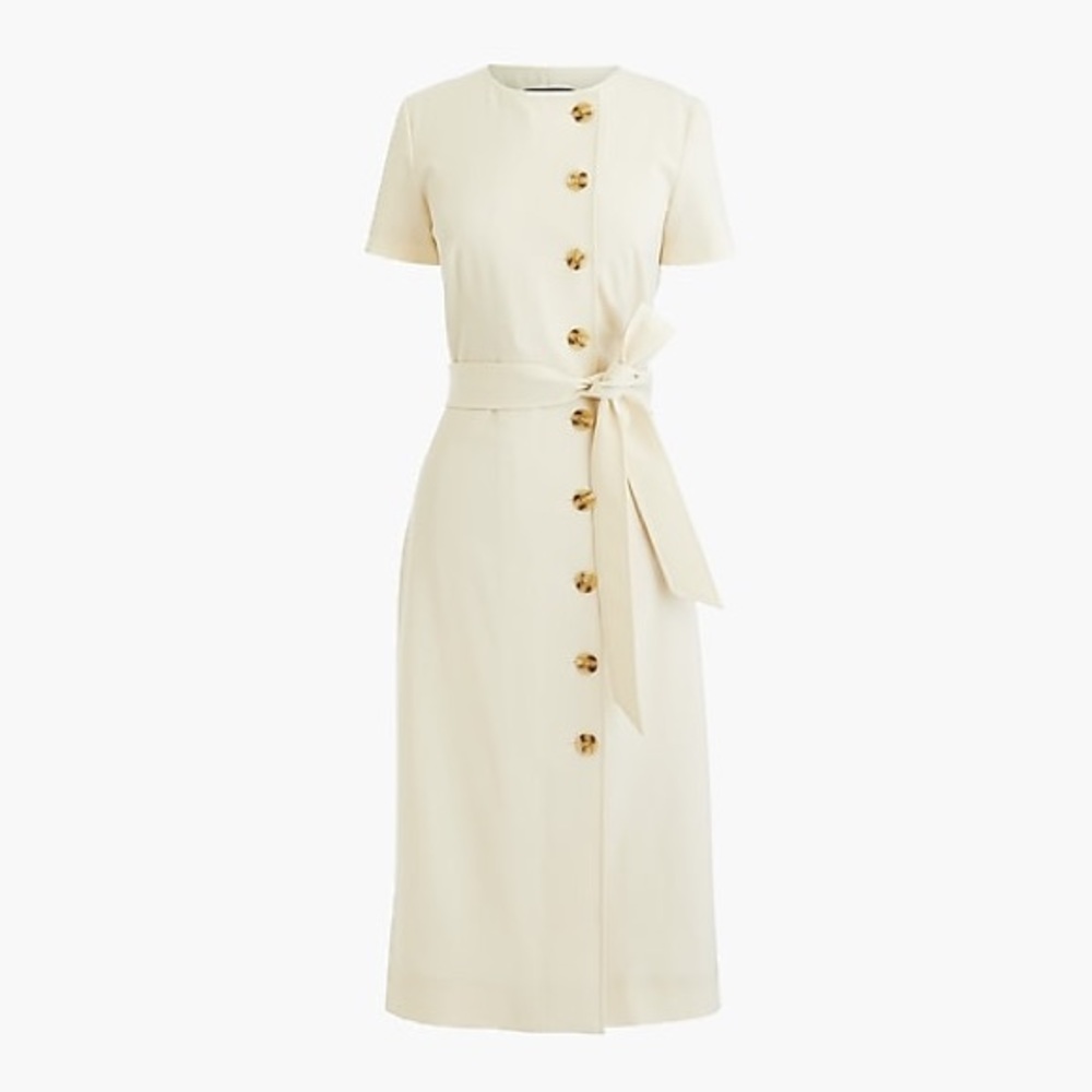 NWT J Crew Short-sleeve trench dress in Italian stretch wool Sz 14